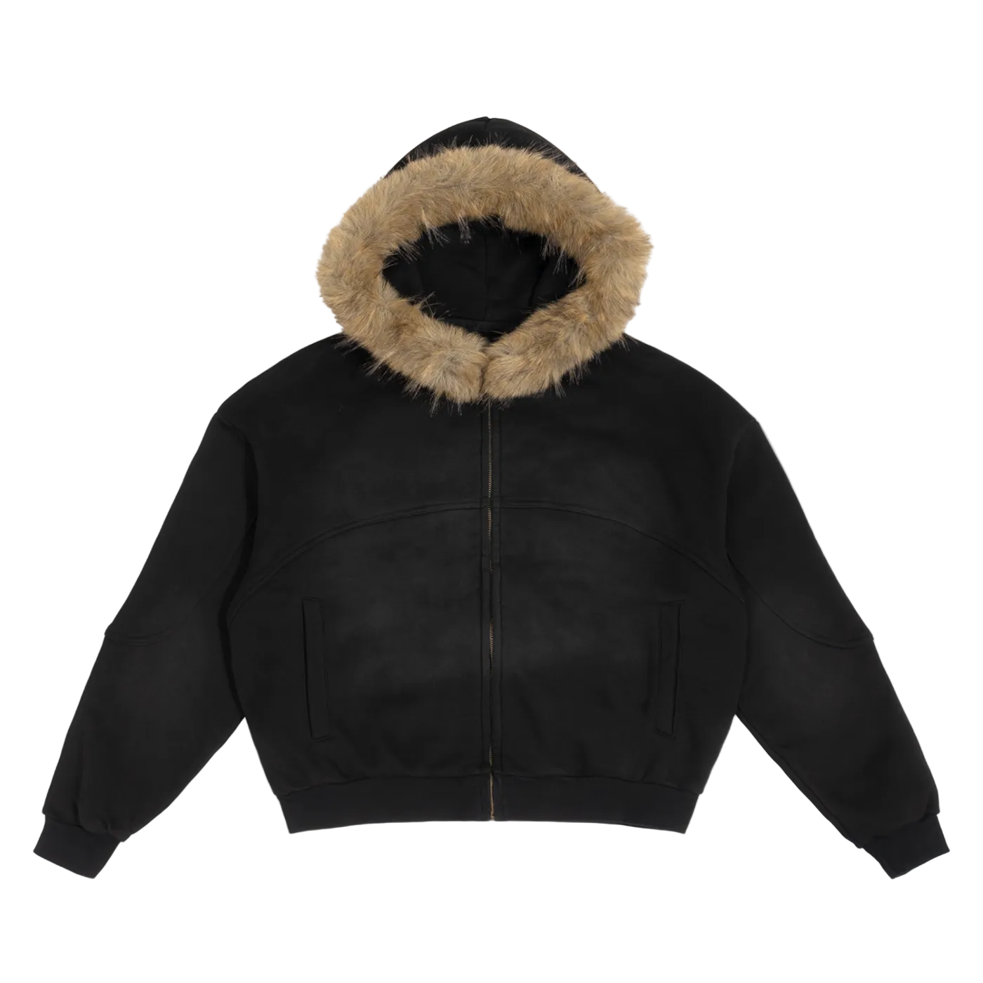 SUN FADE BOXY DETACHABLE FUR HOODIE®