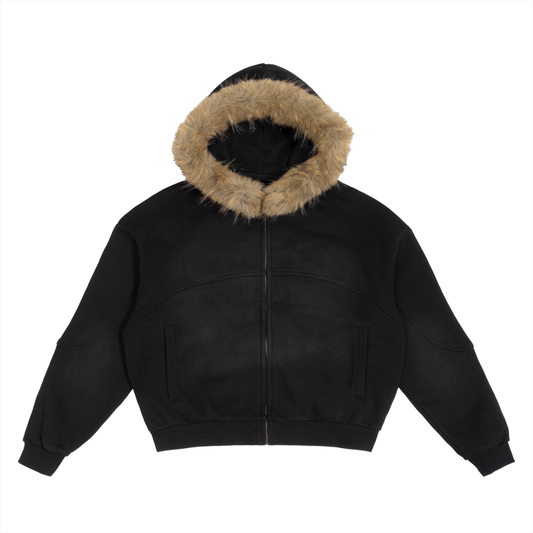 SUN FADE BOXY DETACHABLE FUR HOODIE®