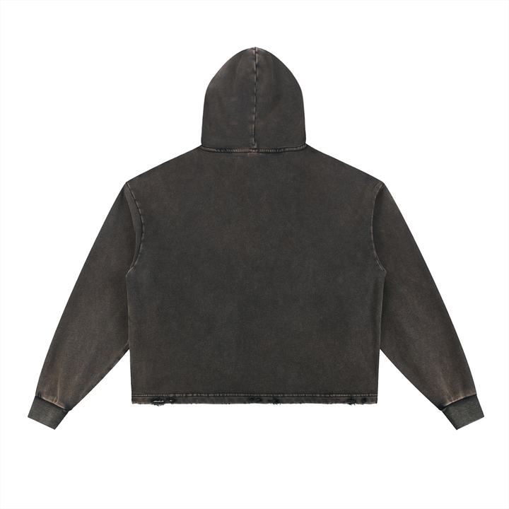 VINTAGE WASHED FRAYED-HEM HOODIE®