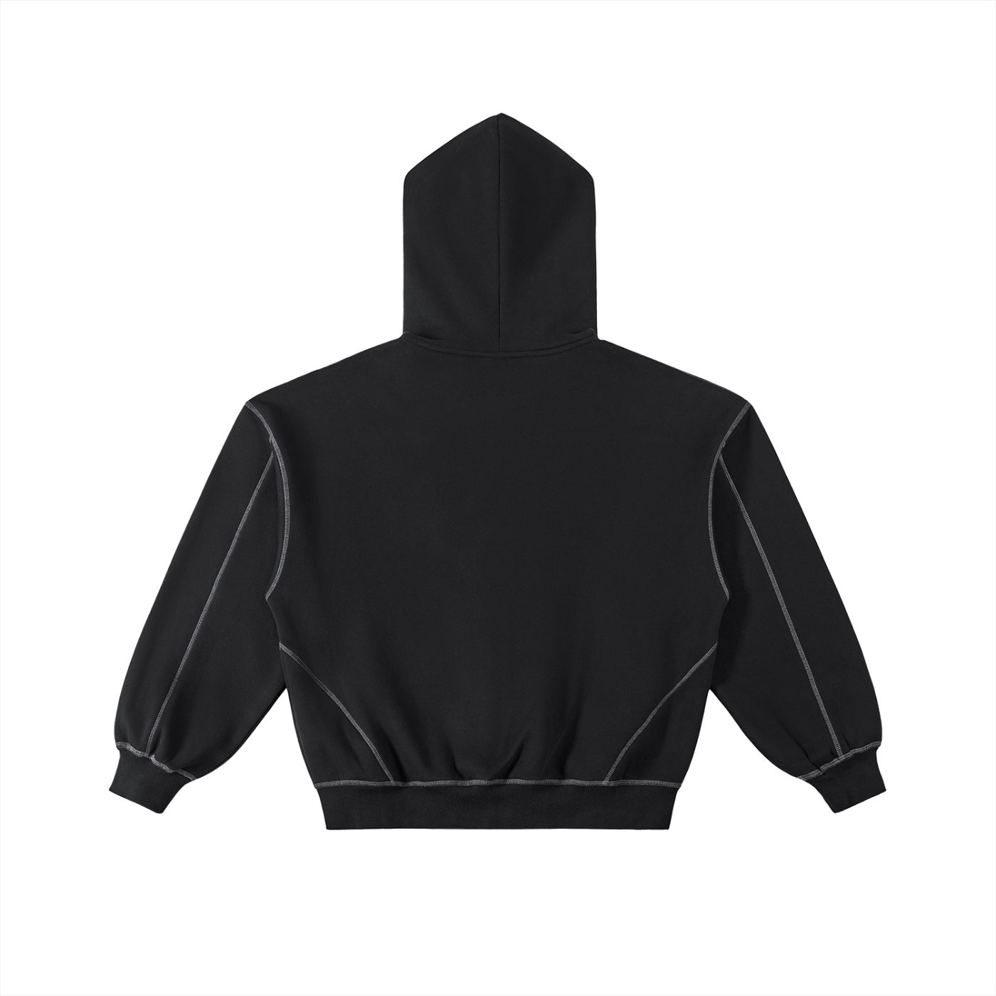 CONTRAST- STITCHED BOXY FLEECE ZIP-UP®