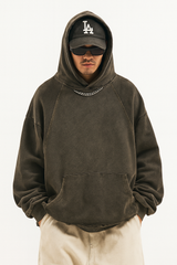VINTAGE WASHED FRAYED-HEM HOODIE®