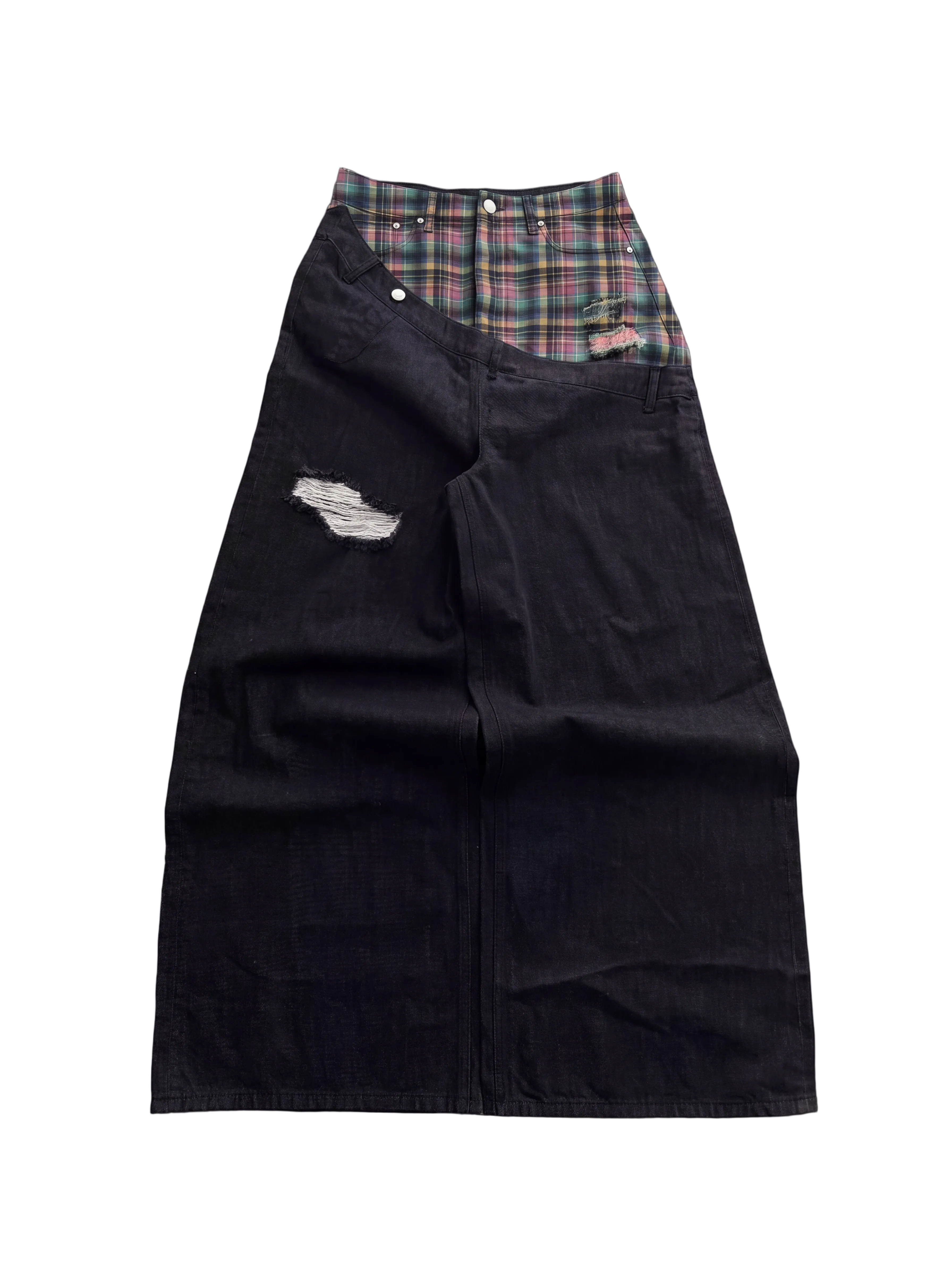 SLANTED PATCHWORK JEANS