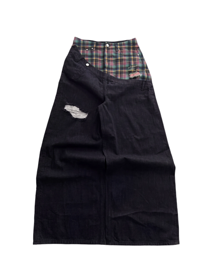 SLANTED PATCHWORK JEANS