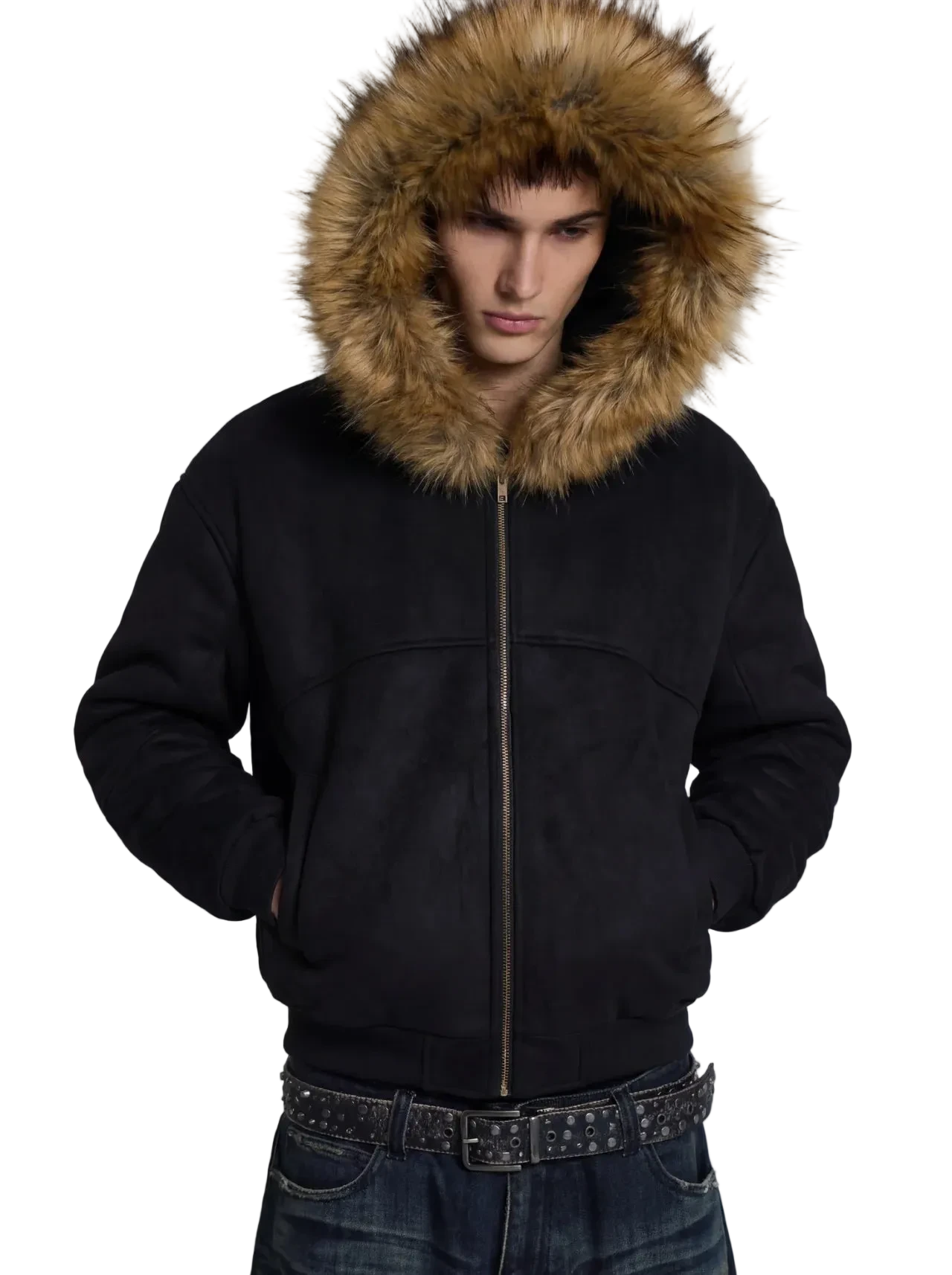 SUN FADE BOXY DETACHABLE FUR HOODIE®
