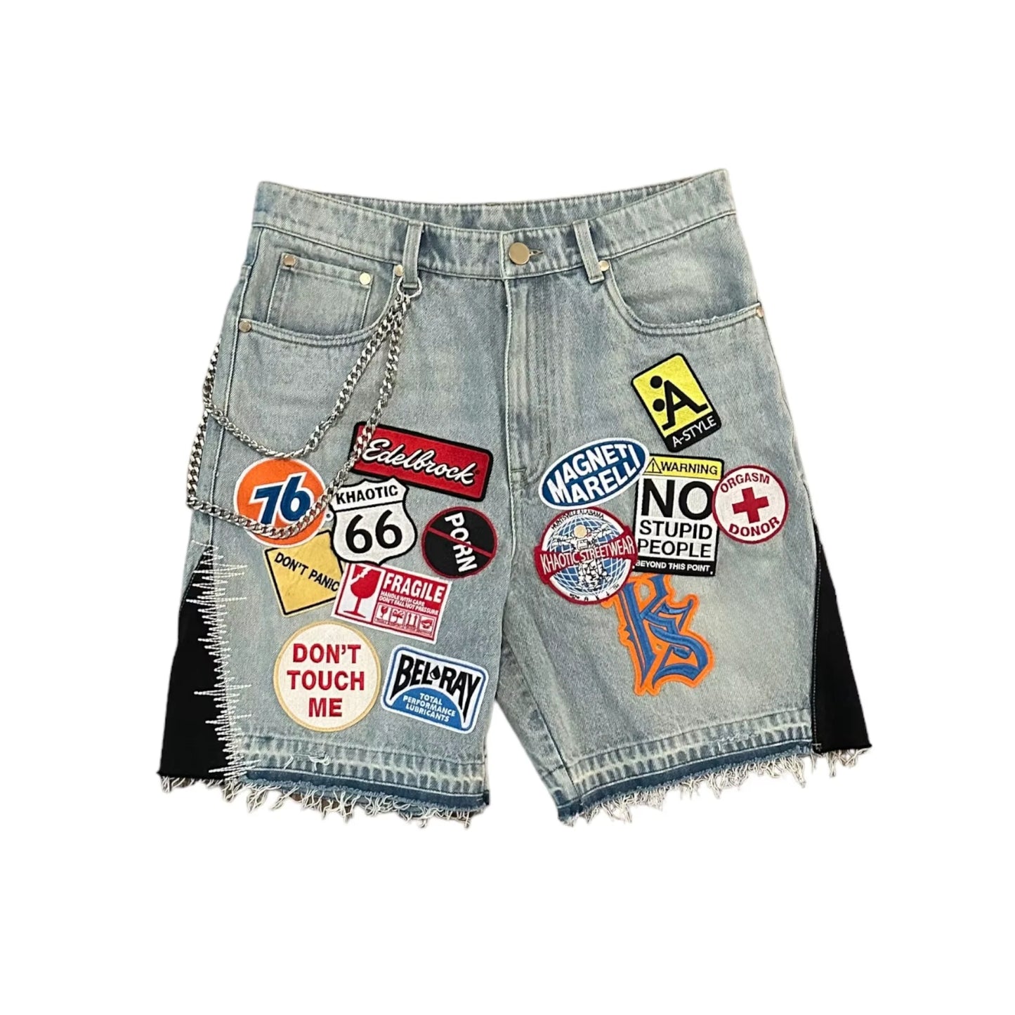 GRAPHIC PATHED DENIM JORTS®