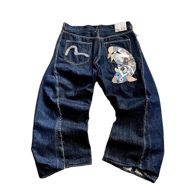 DISTRESSED FISH EMBROIDERY JEANS®