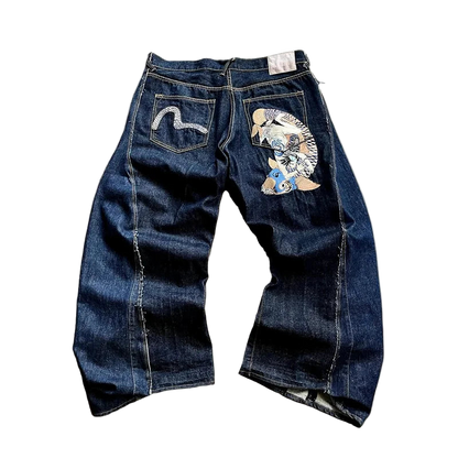 DISTRESSED FISH EMBROIDERY JEANS®