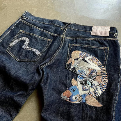 DISTRESSED FISH EMBROIDERY JEANS®