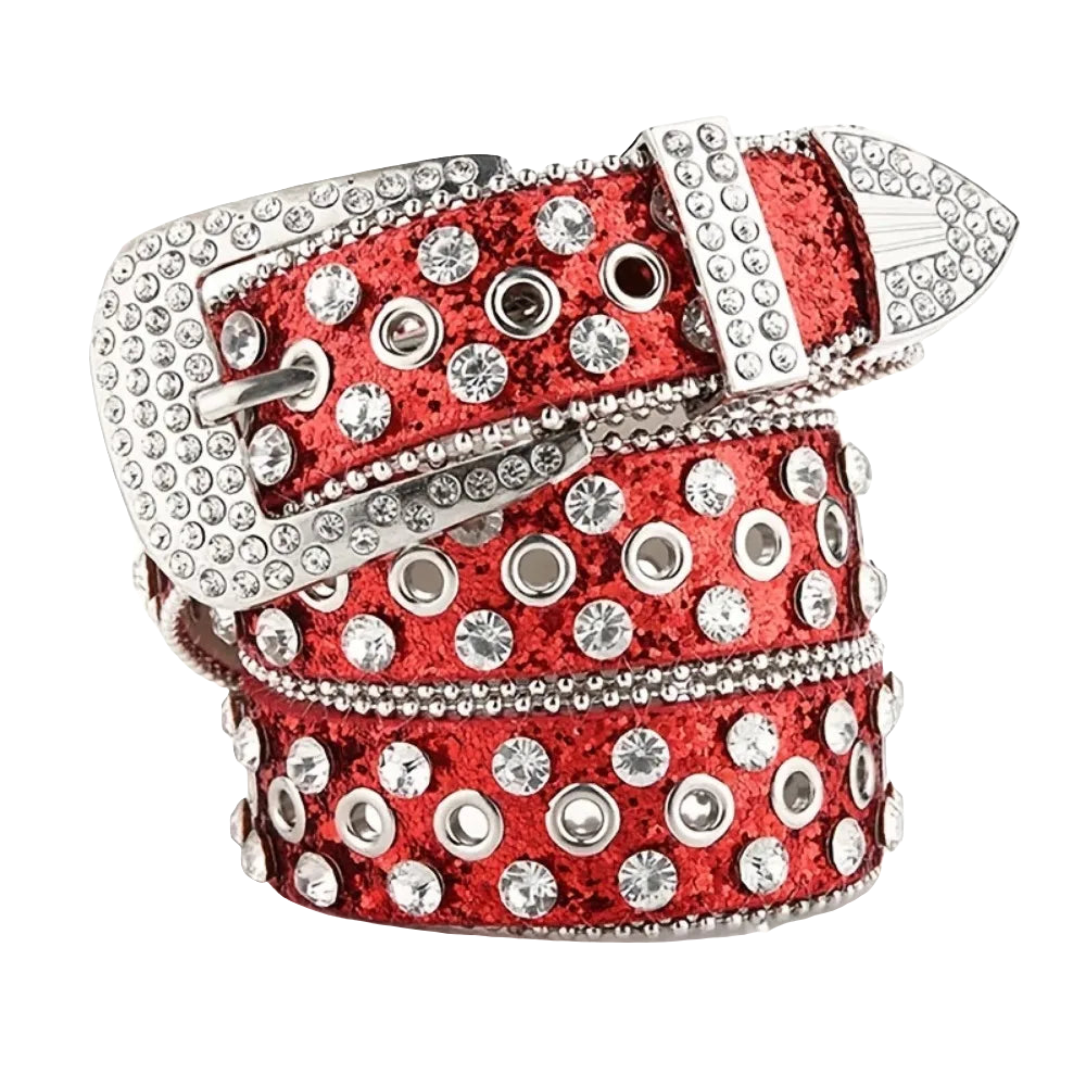 RED RHINESTONE BELT®