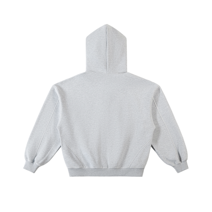 CONTRAST- STITCHED BOXY FLEECE ZIP-UP®
