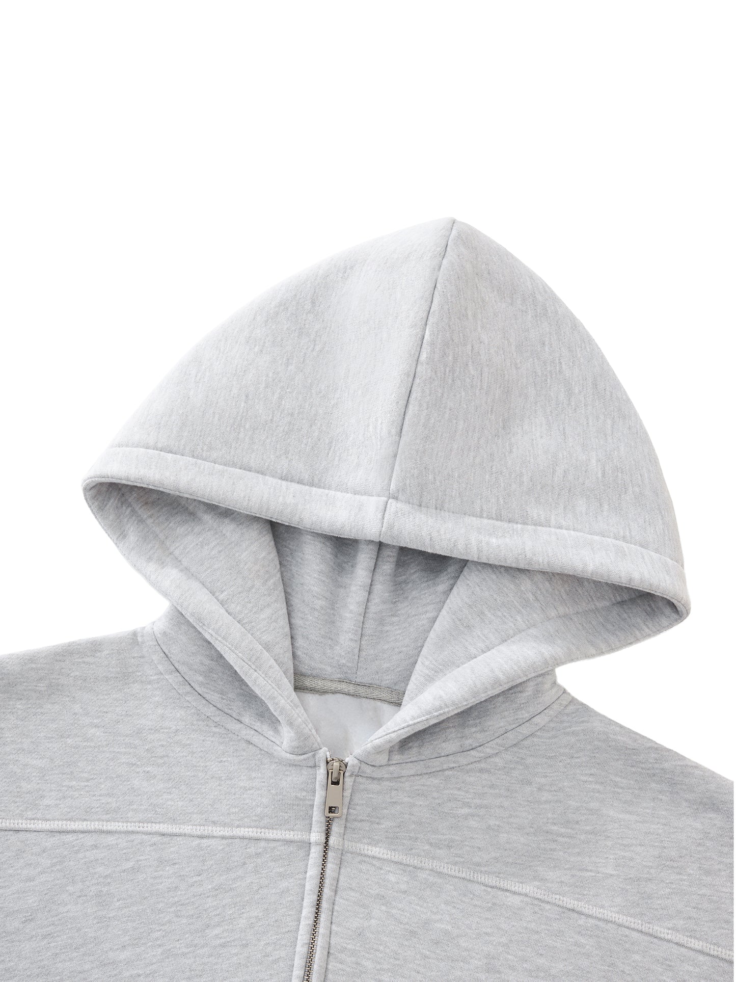 CONTRAST- STITCHED BOXY FLEECE ZIP-UP®